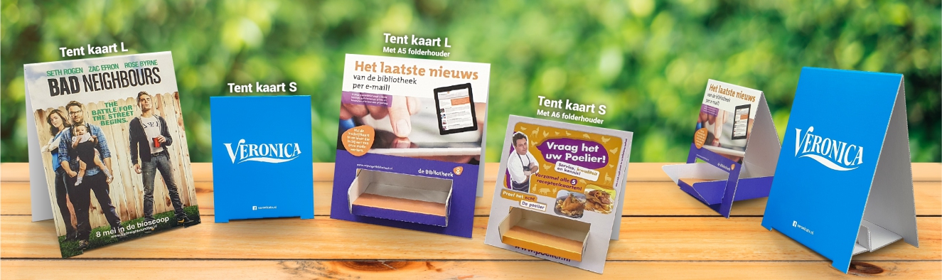 Tent kaart met of zonder folderbakje