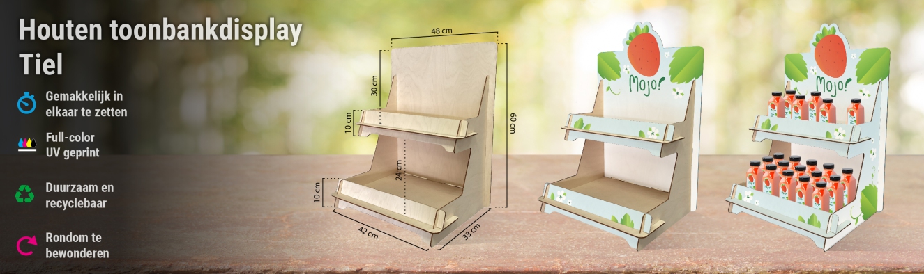 Houten toonbankdisplay Tiel