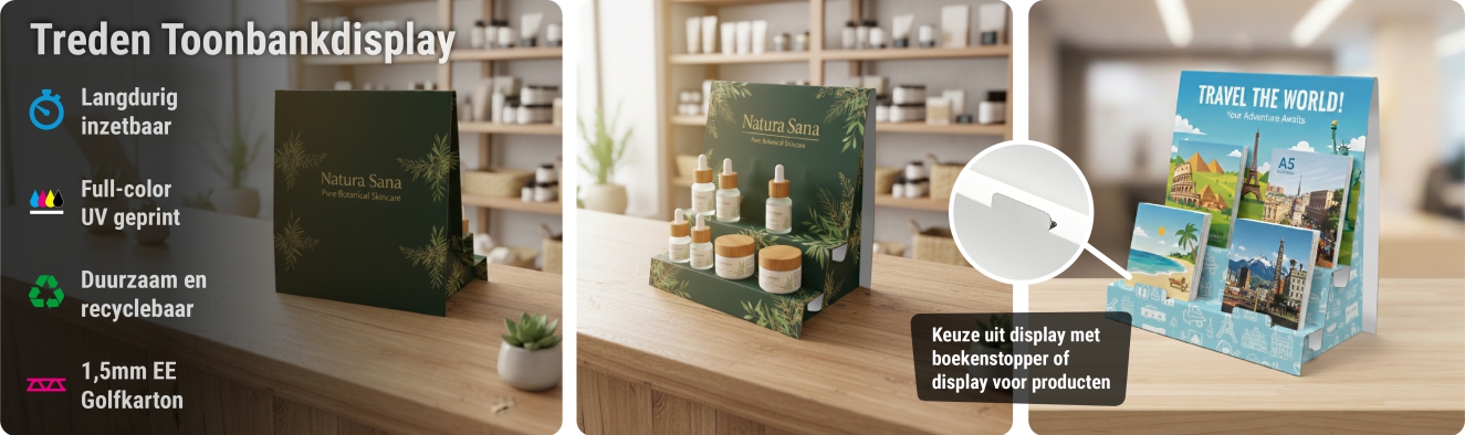 Treden toonbank display