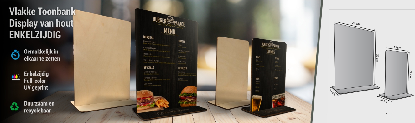 Vlakke Toonbank Display van hout