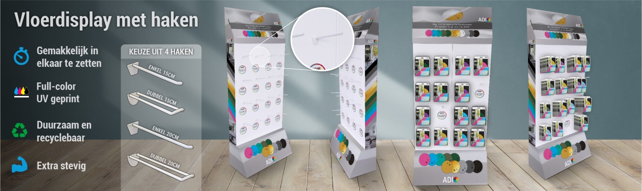 Vloerdisplay met haken