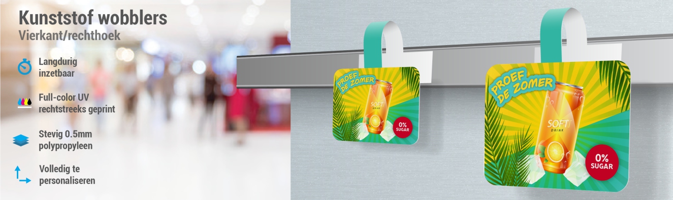 Kunststof wobblers - vierkant en rechthoek