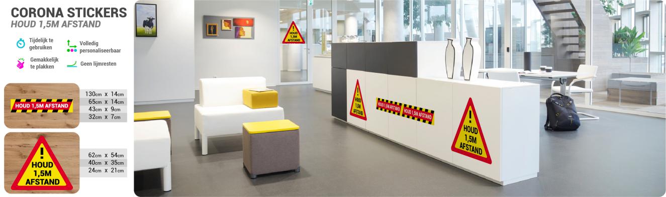 Corona stickers voor ramen, muren en deuren