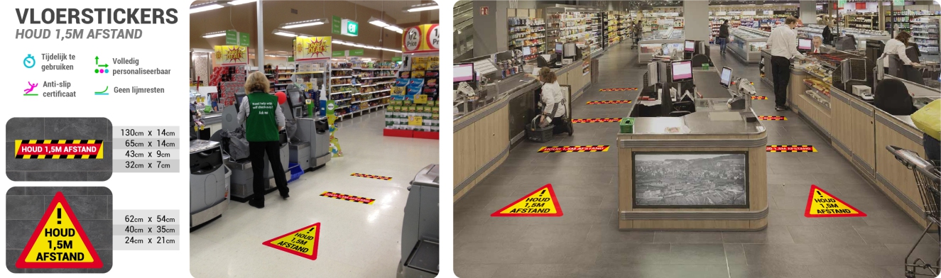 Corona vloerstickers