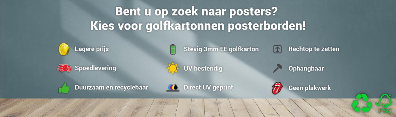 Golfkartonnen poster borden