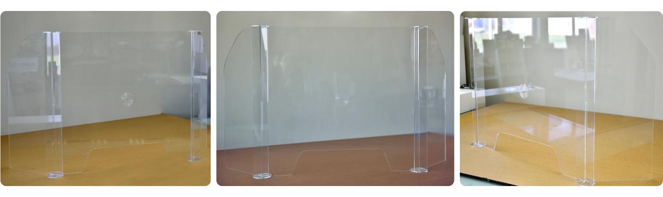 Plexiglas spatscherm schuine uitvoering 140 of 100x75cm