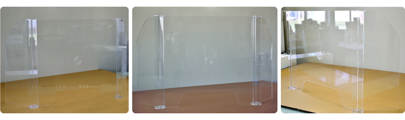 Plexiglas spatscherm schuine uitvoering 113 of 85x60cm