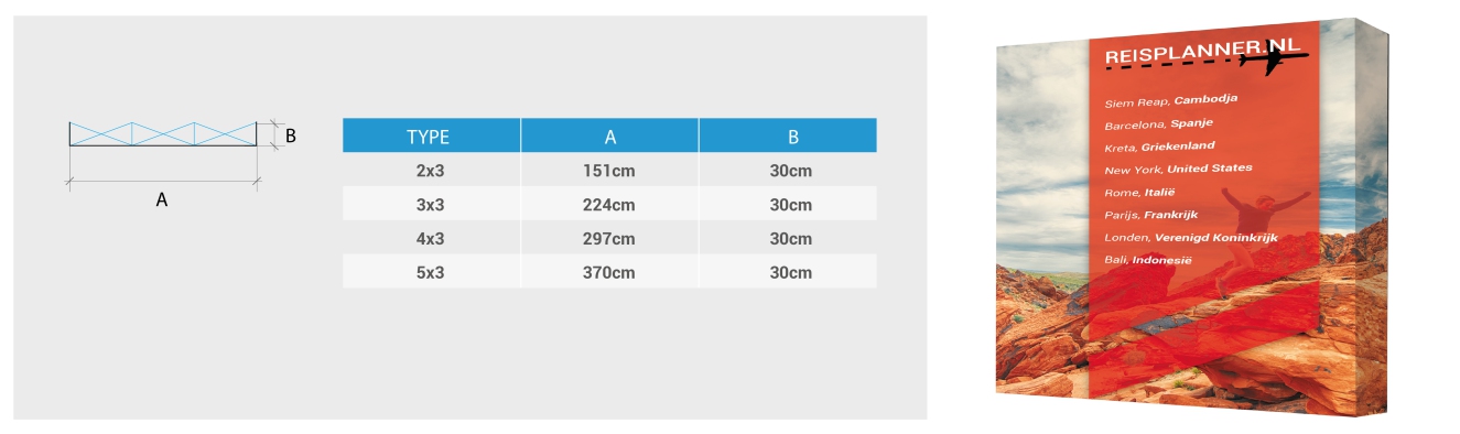 Pop-up textiel losse print