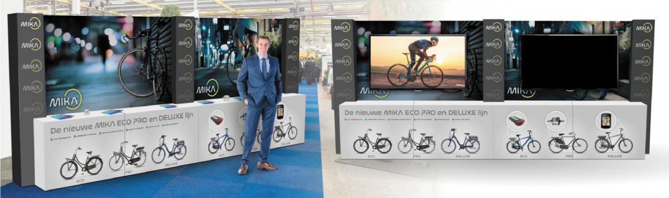 Modulaire presentatiewand met balie