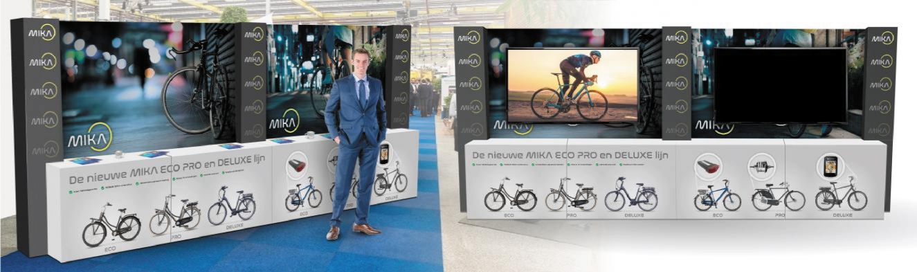 Modulaire presentatiewand met balie