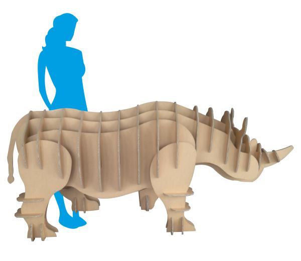 3D kartonnen neushoorn of kat