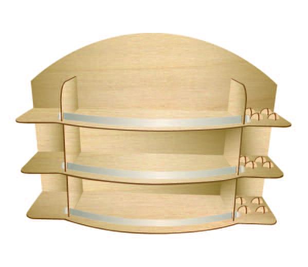 Houten planken display