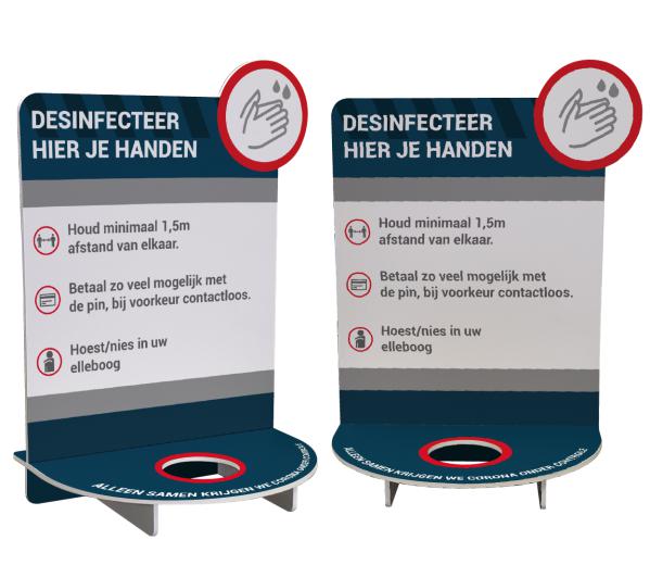 Desinfectie toonbankdisplay