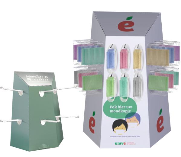 Kartonnen displays voor mondkapjes