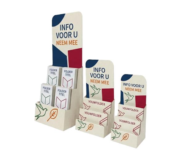 Folderhouder met 3 bakjes