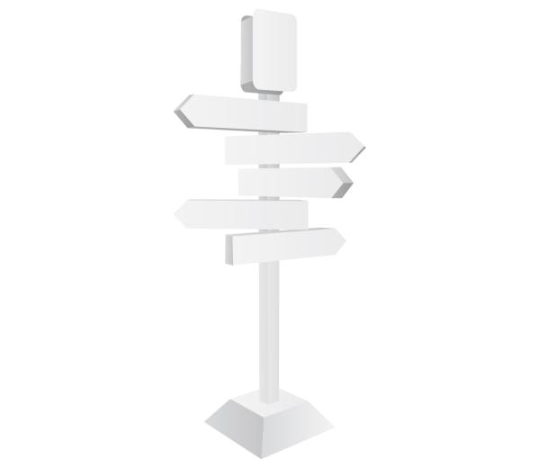 Kartonnen richtingaanwijzers