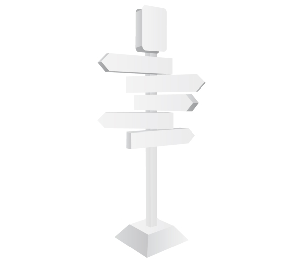 Kartonnen richtingaanwijzers