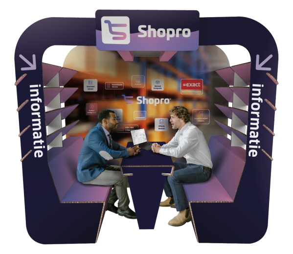 Kartonnen vergaderruimte