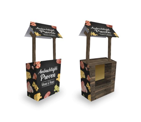 kartonnen informatie kiosk