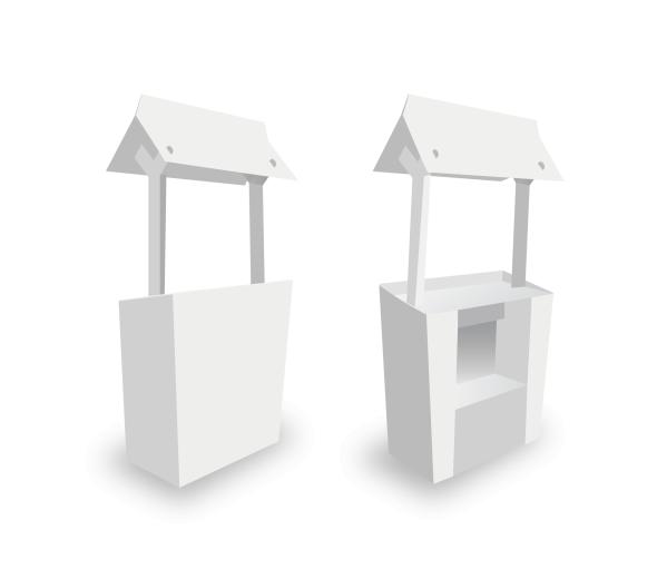 kartonnen informatie kiosk