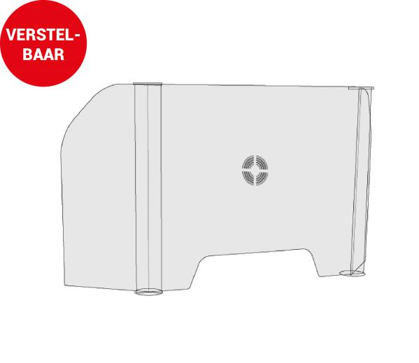 Plexiglas spatscherm schuine uitvoering 113 of 85x60cm