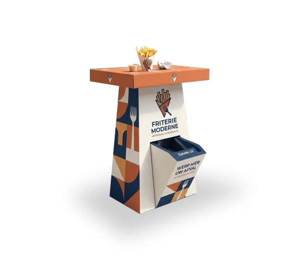 Statafel met inbouw prullenbak