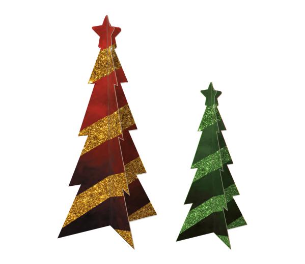 Kartonnen kerstboompjes