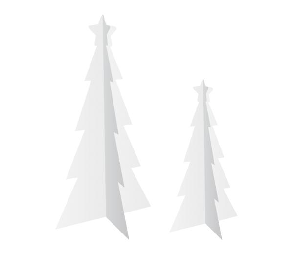Kartonnen kerstboompjes